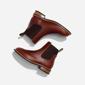 Nisolo‎ Women's Carmen Leather Chelsea Boots Brandy NIB $250